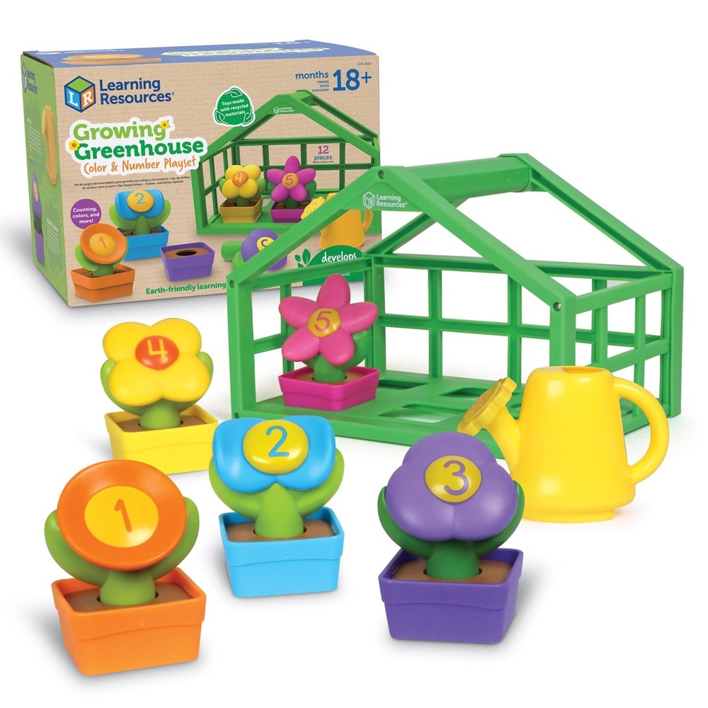 Learning Resources Green Growing Greenhouse Color & Number Playset